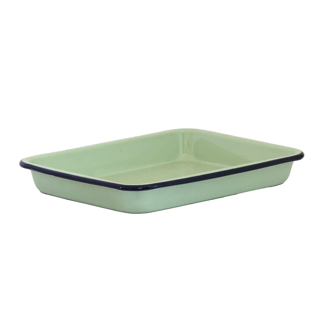 Baking Tray Enamel Green & Blue 25.5cm Fine Goods Lifestyle