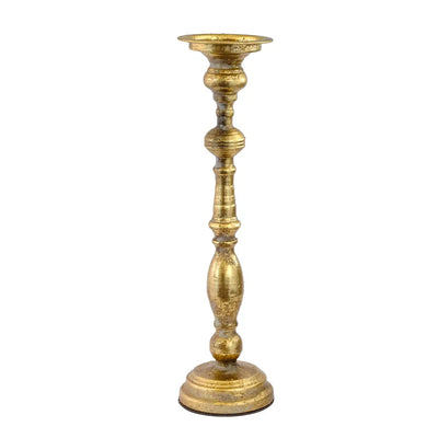 Candle Holder - Pillar Golds 44.5cm Metal