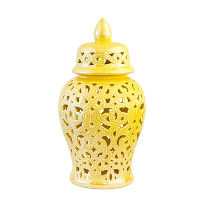 Ginger Jar - Yellow Pearlescent 45cm Ceramic