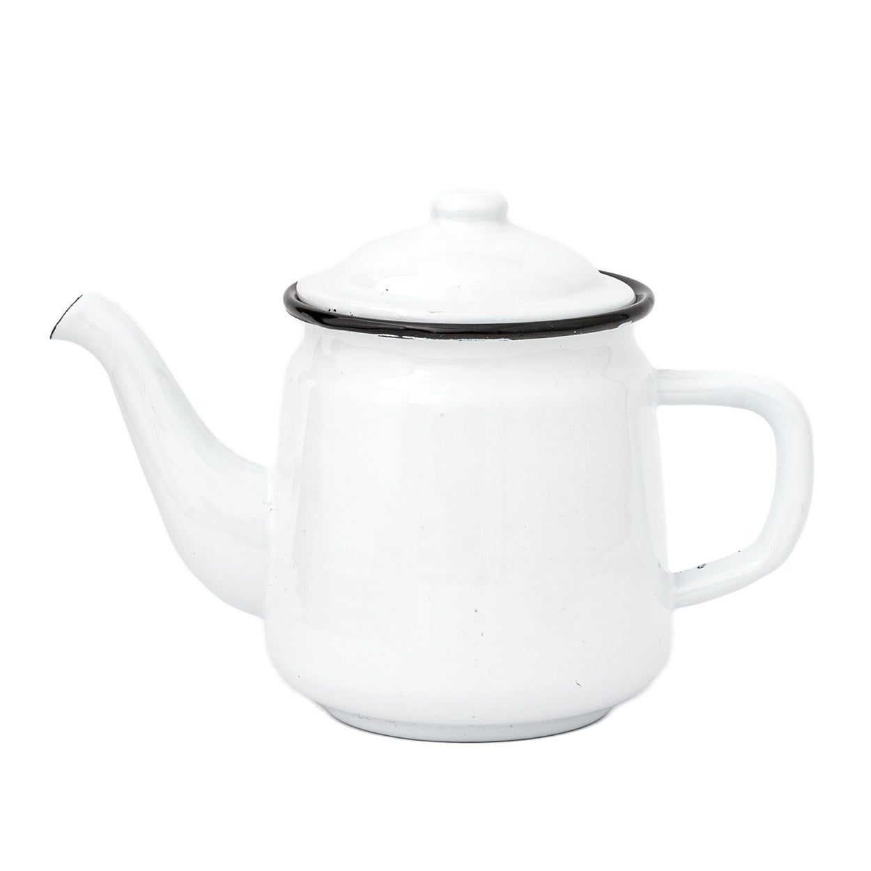 Teapot Enamel White & Black 750ml Fine Goods Lifestyle