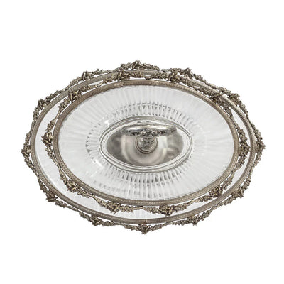 2 Tier Patisserie Server - Silver Oval - Pewter