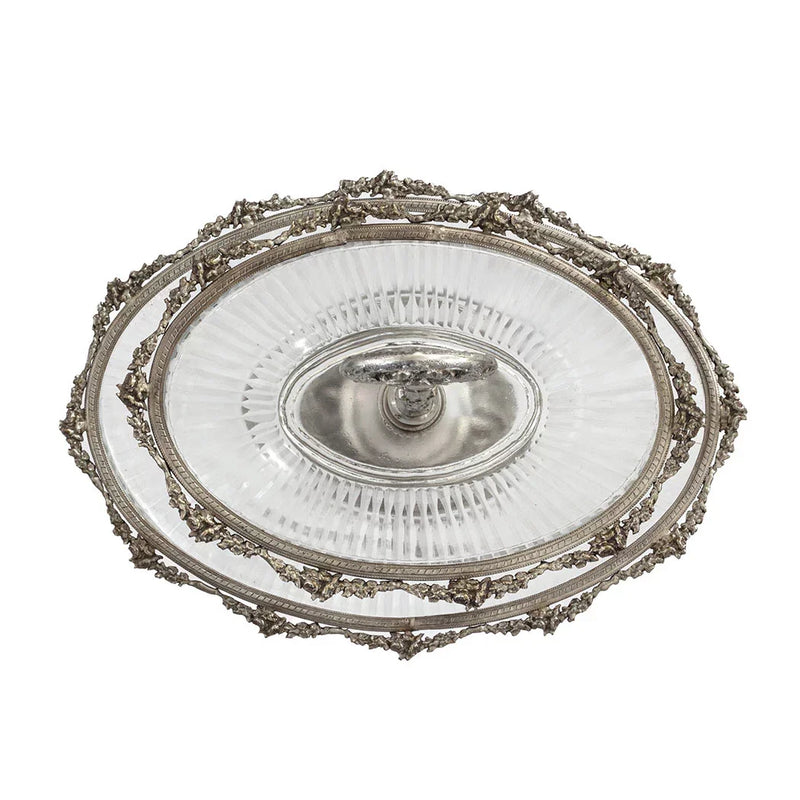 2 Tier Patisserie Server - Silver Oval - Pewter