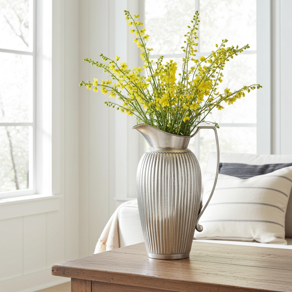 Jug - Silver Lines Beaded
