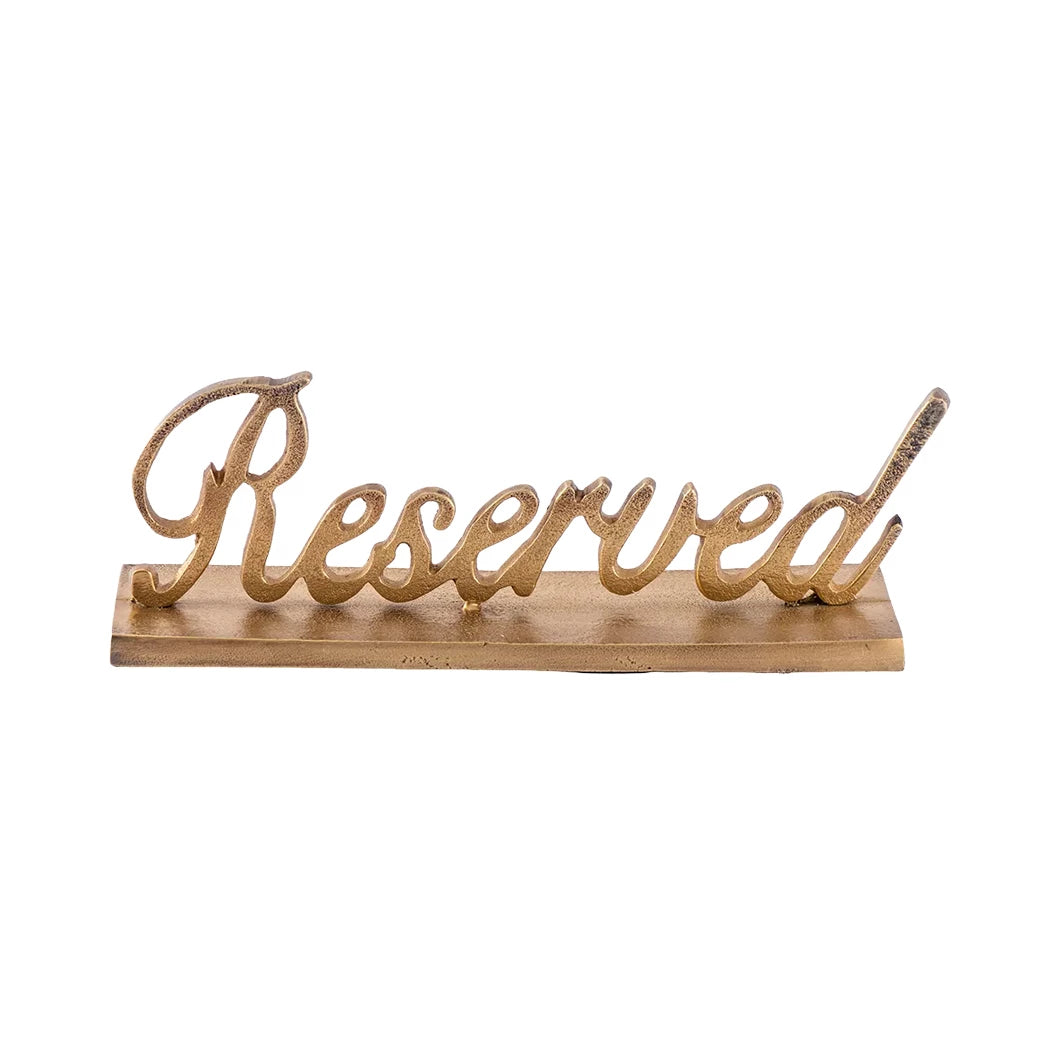 Sign - Reserved Brass 25cm