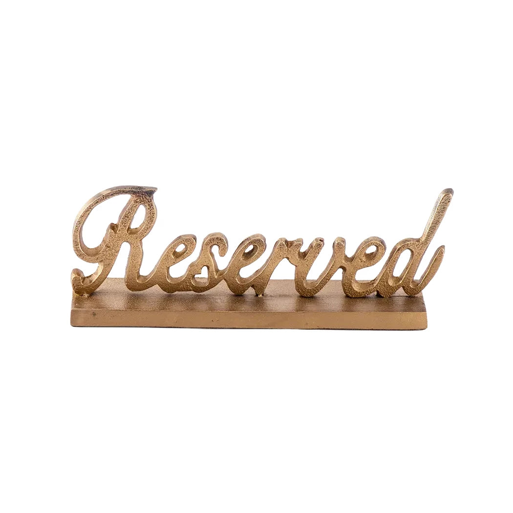 Sign - Reserved Brass 18cm