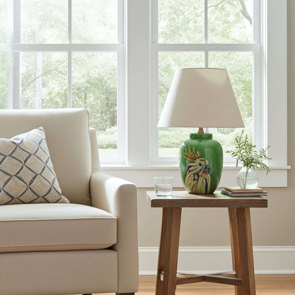 Table Lamp - Green Parrot 62cm