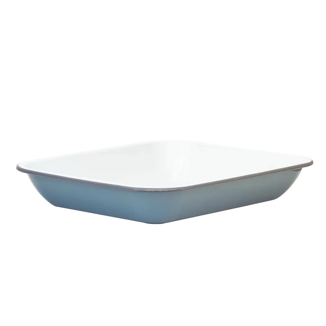 Baking Pan - Enamel 37 x 28 Various Colours - White &amp; Grey -