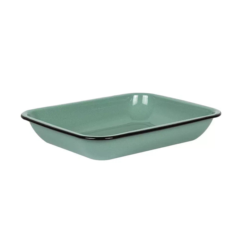 Baking Pan - Enamel Teal Black Rim 32cm - Enamel