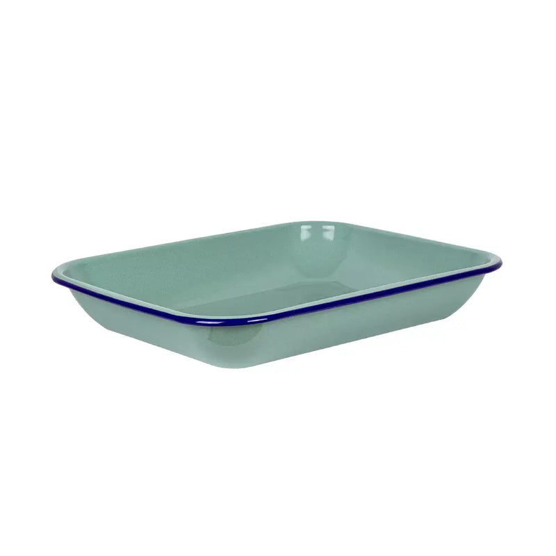 Baking Pan - Enamel Teal Blue Rim 37.5cm - Enamel