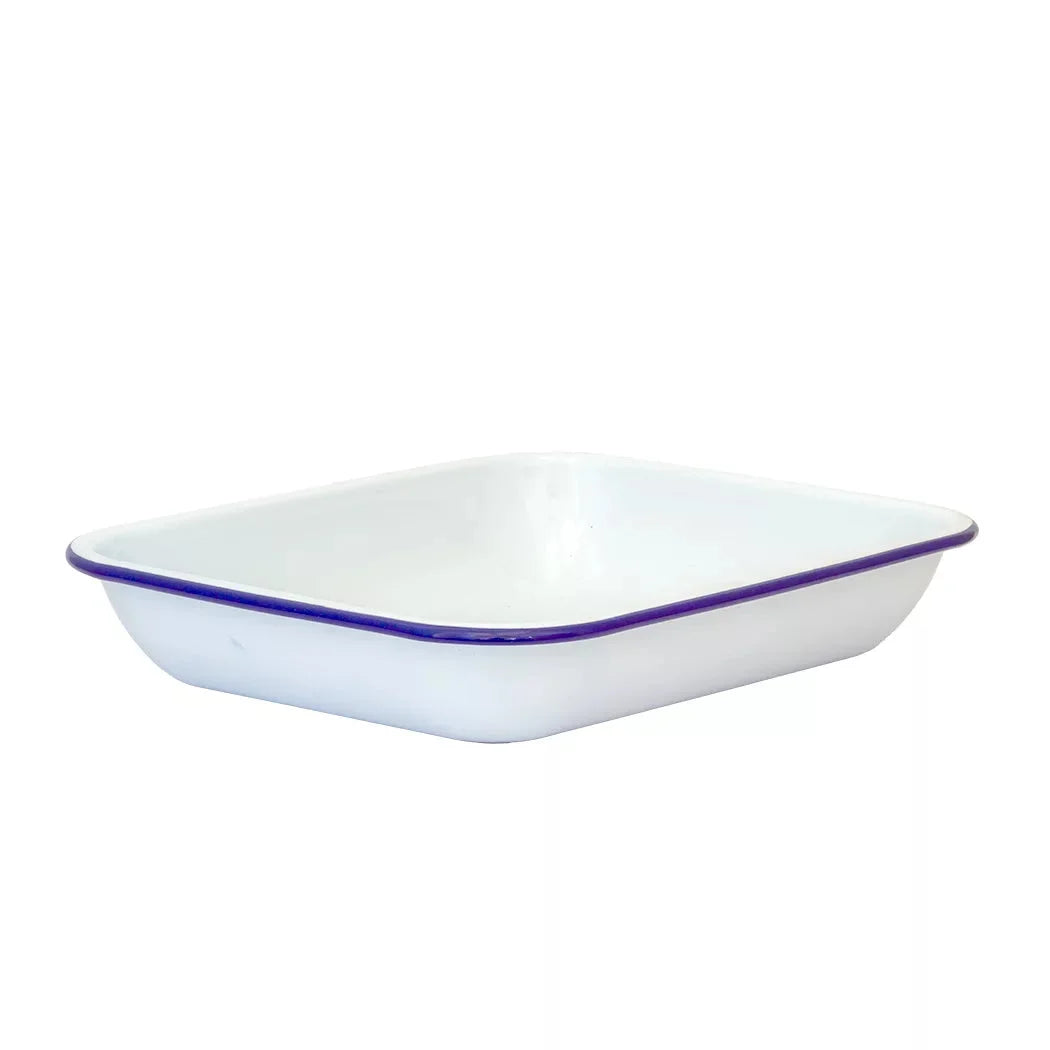Baking Pan - White &amp; Blue 29 x 23.5 - Enamel