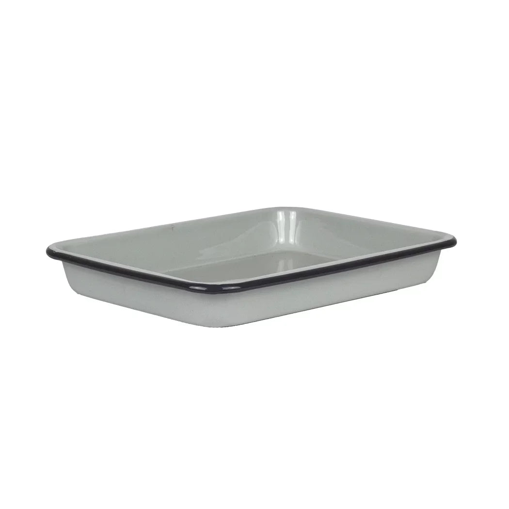 Baking Tray - Enamel Greys 25.5cm - Enamel
