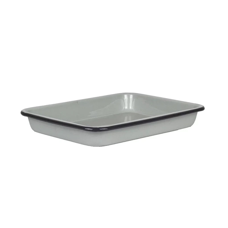 Baking Tray - Enamel Greys 25.5cm - Enamel