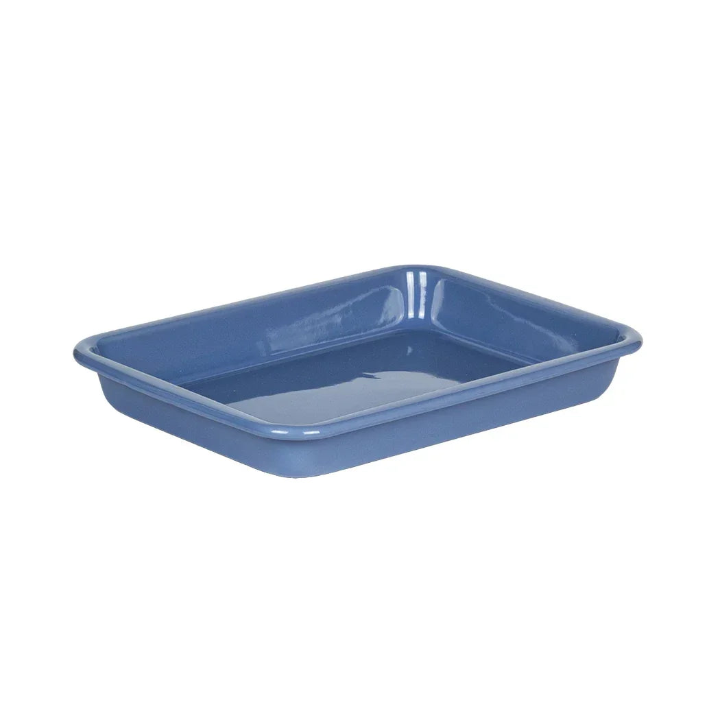 Baking Tray - Enamel Steel Blue 25.5cm - Enamel