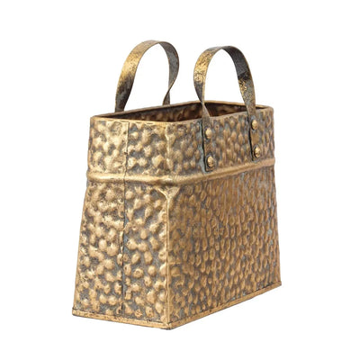 Basket - Gold Metal Handbag - Iron