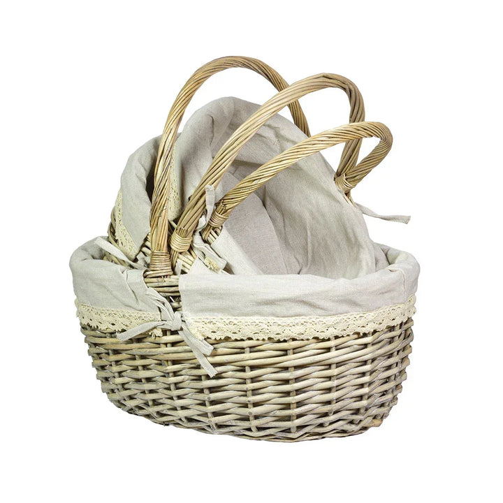 Basket Set of 3 - Woven Oval - Fabric