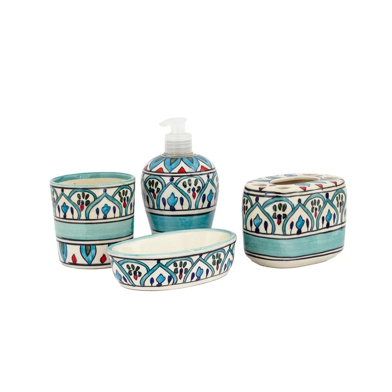 Bathroom Set - Ceramic Light Blues - Ceramic