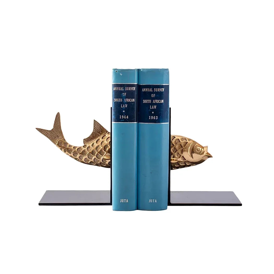 Bookends - Black & Brass Fish - Pewter