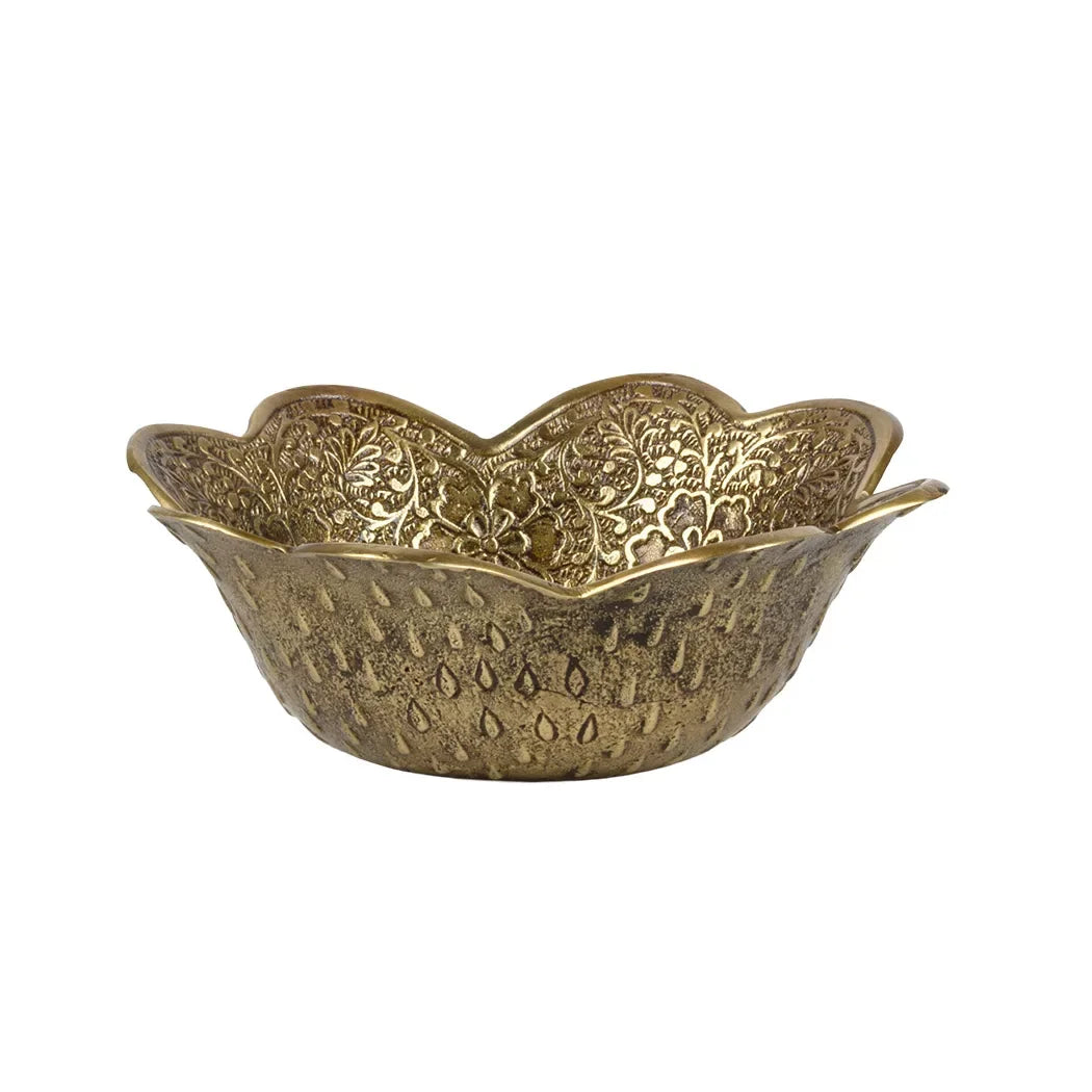 Bowl - Brass Flower - Pewter