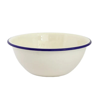 Bowl - Enamel Blue & Cream 22cm - Enamel