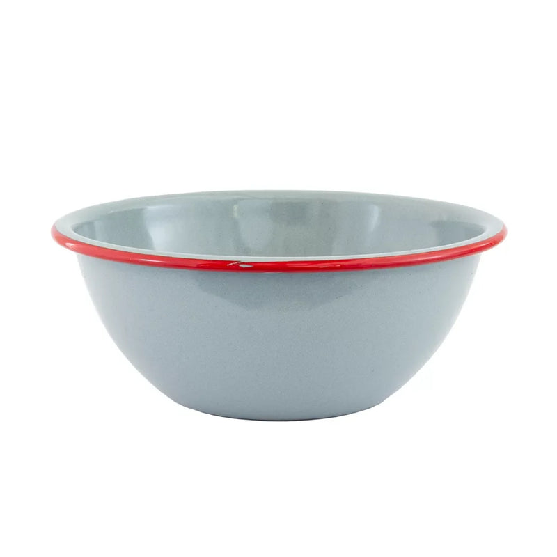 Bowl - Enamel Duckegg Red Rim 22cm - Enamel