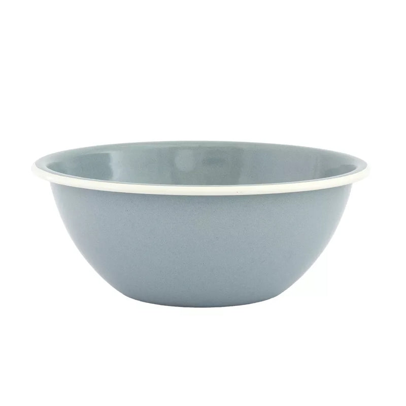 Bowl - Enamel Duckegg White Rim 22cm - Enamel