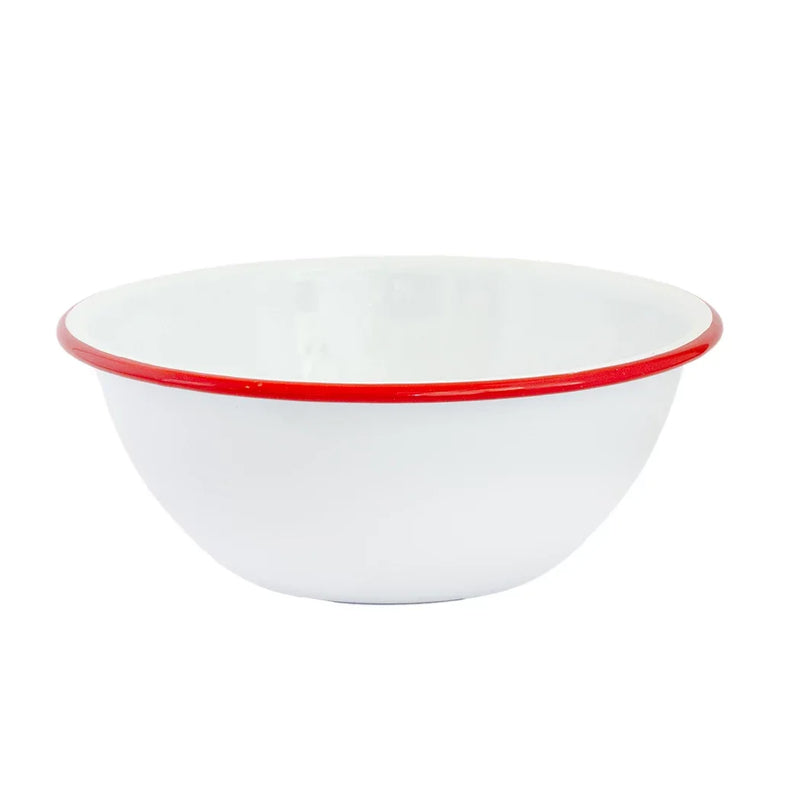 Bowl - Enamel Red & White 22cm - Enamel