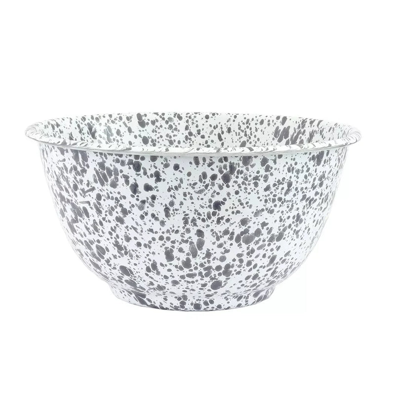 Bowl - Enamel Splatted Grey 27.5cm - Enamel