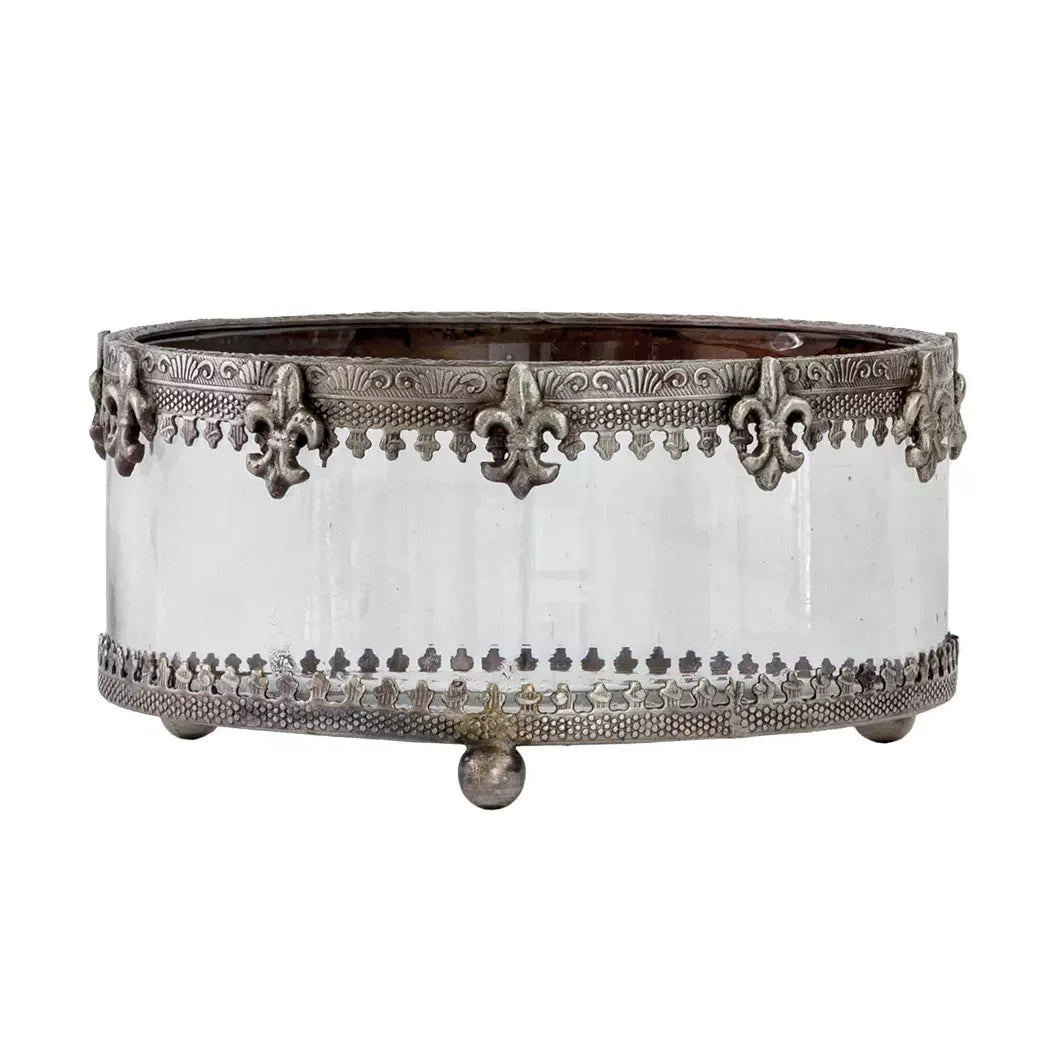 Bowl - Fleur Silver Round - Pewter