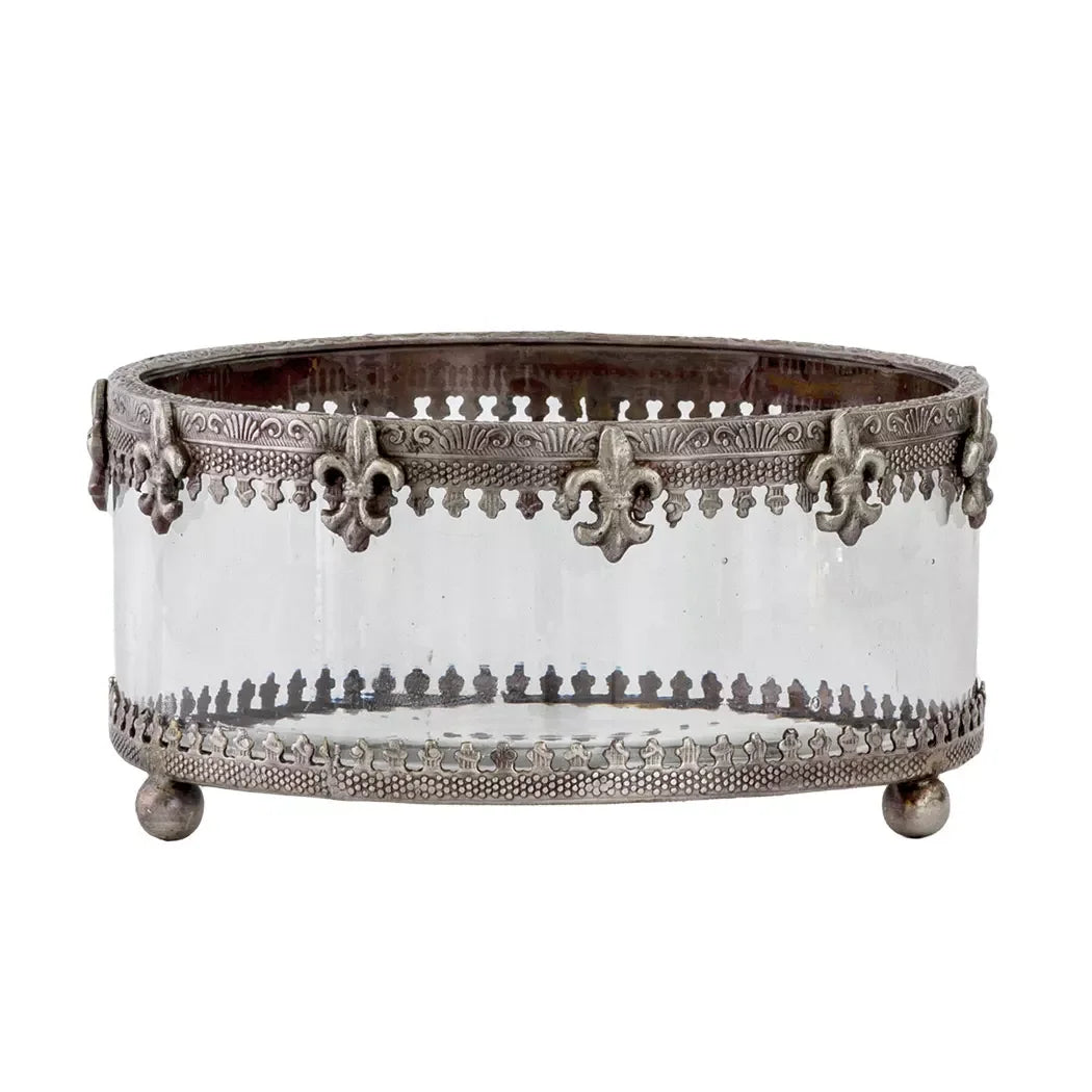 Bowl - Fleur Silver Round - Pewter