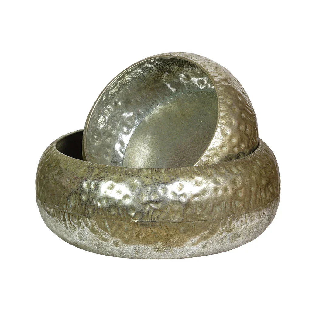Bowl Set of 2 - Silver Flat - Iron