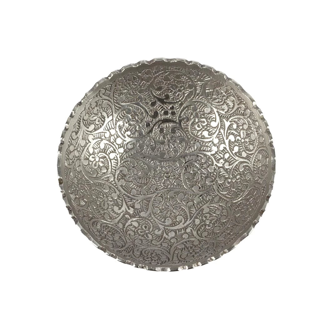 Bowl - Silver Elevated Floral Scalloped Petite