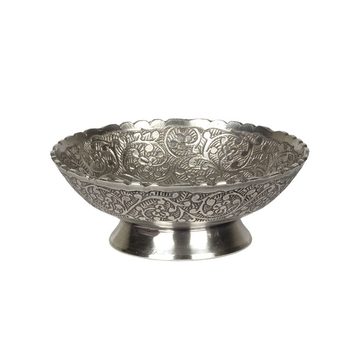 Bowl - Silver Elevated Floral Scalloped Petite