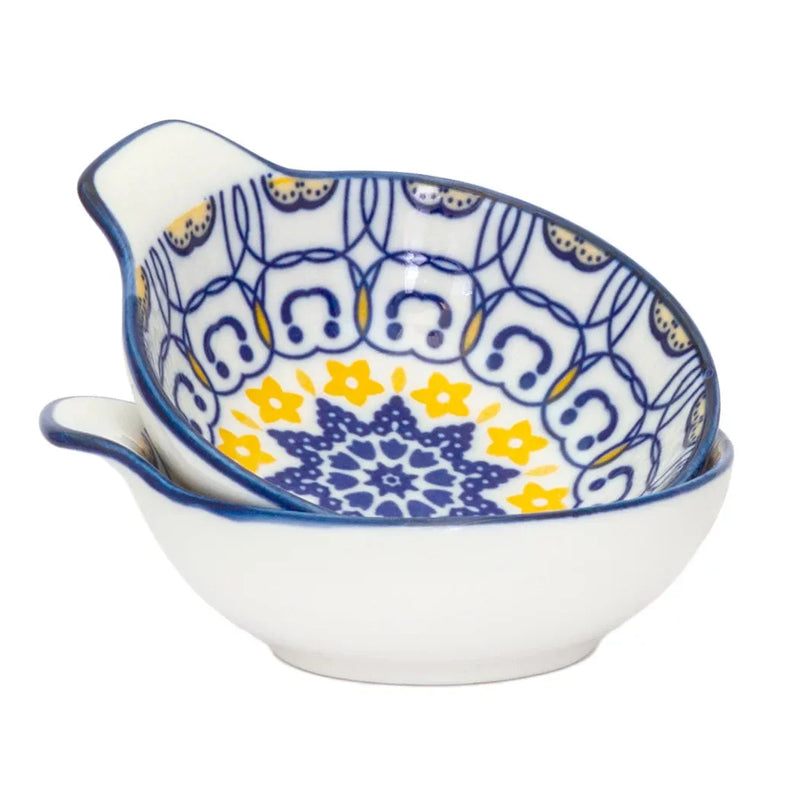 Bowl - Tangier Lipped Blue & Yellow - Ceramic