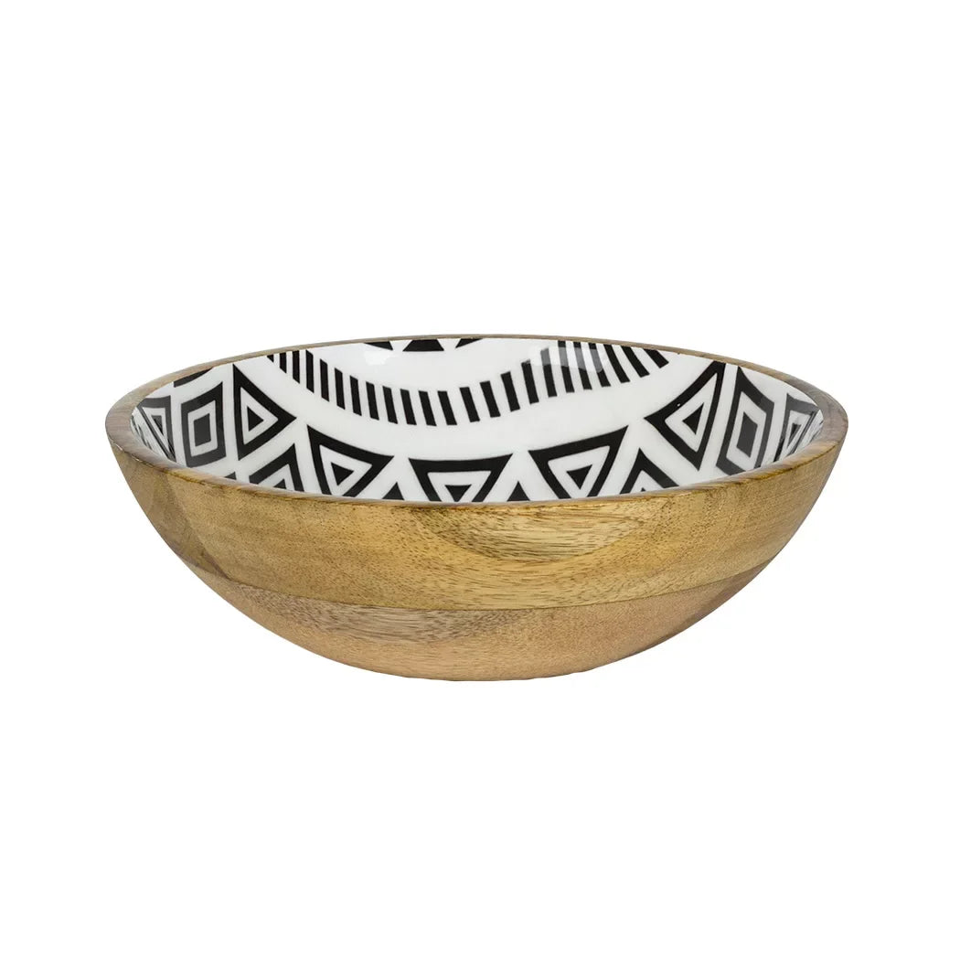Bowl - Wood Black &amp; White - Wood