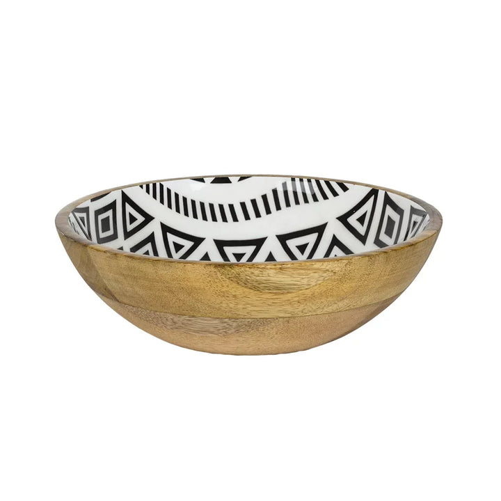 Bowl - Wood Black &amp; White - Wood
