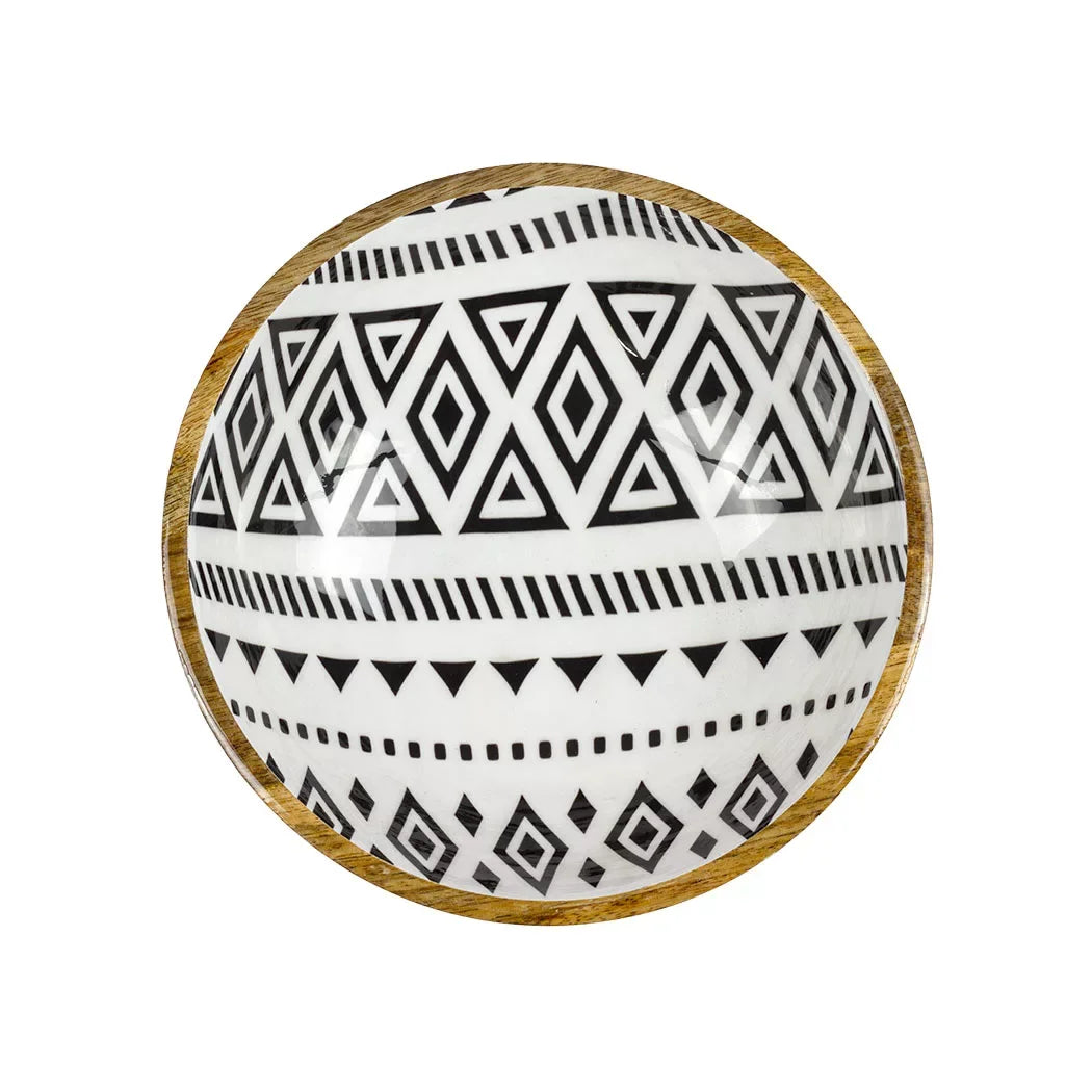 Bowl - Wood Black &amp; White - Wood