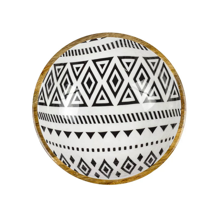 Bowl - Wood Black &amp; White - Wood