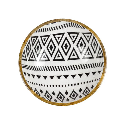 Bowl - Wood Black & White - Wood
