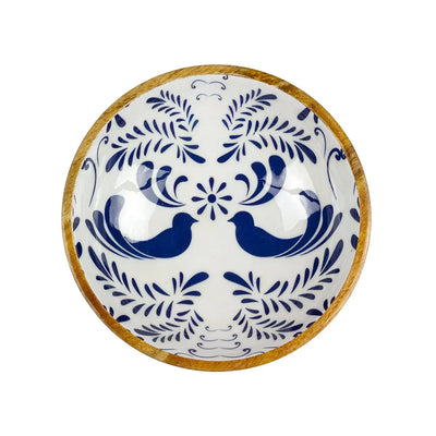 Bowl - Wood Blue Birds - Wood