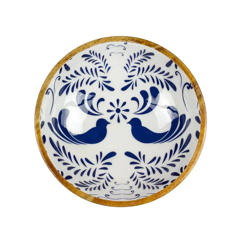 Bowl - Wood Blue Birds - Wood