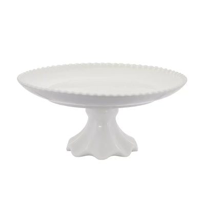 Cake Stand - Ceramic White Elevated - Ceramic