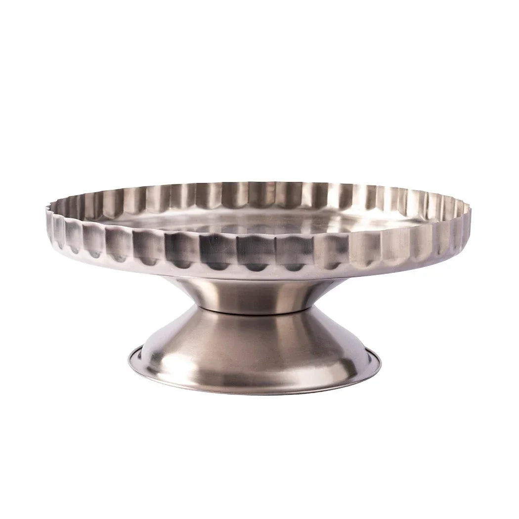 Cake Stand - Silver Ruffled - Pewter