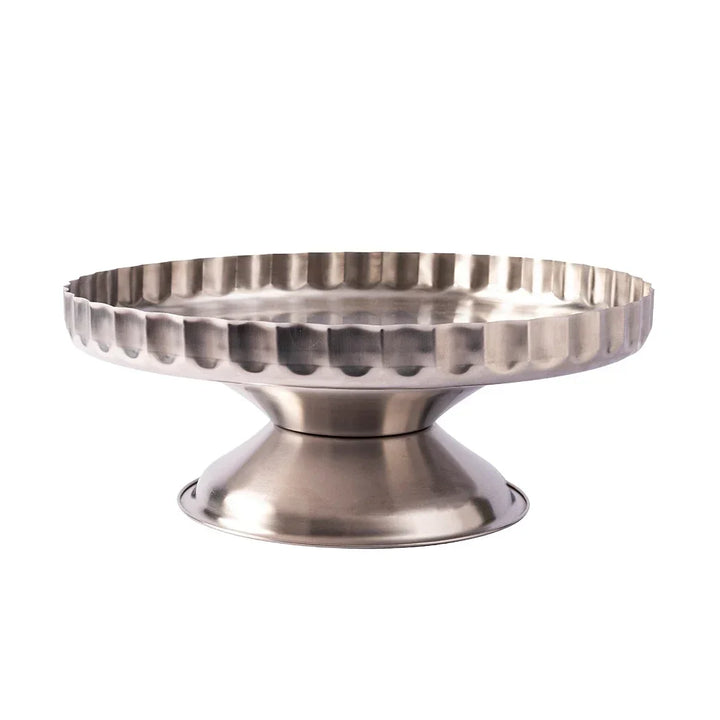 Cake Stand - Silver Ruffled - Pewter