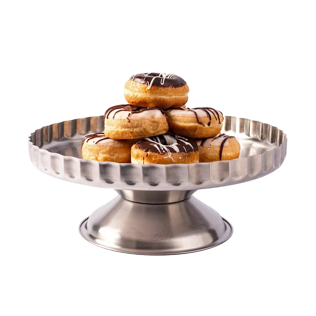 Cake Stand - Silver Ruffled - Pewter