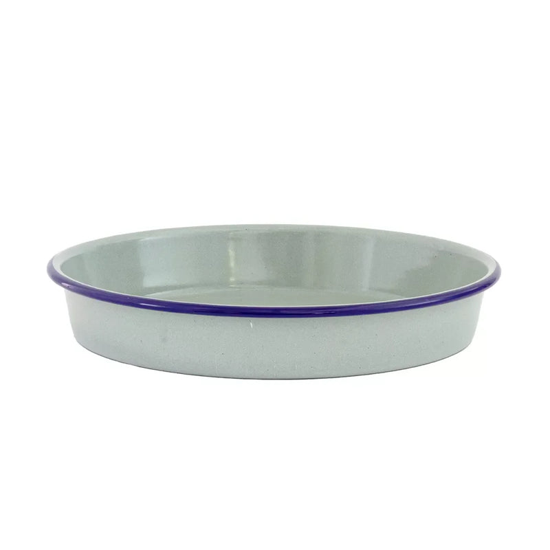 Cake Tin - Enamel Duckegg Blue Rim 24cm - Enamel