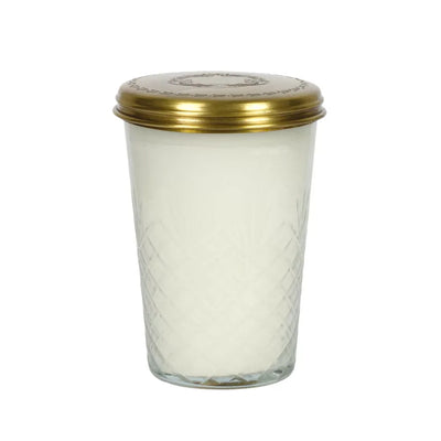 Candle - Bronze Cut Glass Jar 13cm - Pewter