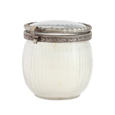 Candle - Glass Jar Silver Lid - Pewter