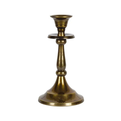 Candle Holder - Ancient Brass 19cm - Pewter