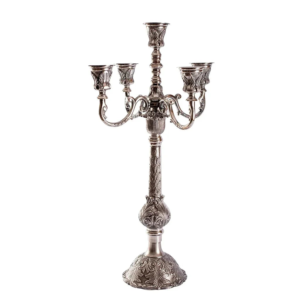 Candle Holder - Candelabra Versailles Silver 57cm - Pewter