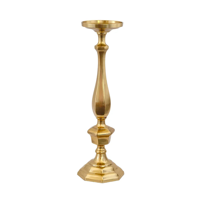 Candle Holder - Pillar Brass Beauty - Pewter